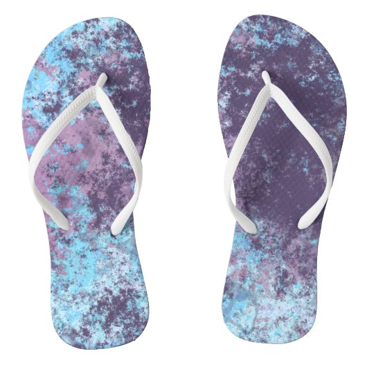 Blauw, Roze en Paarse Marmer Abstract Teenslippers (Voetbed)
