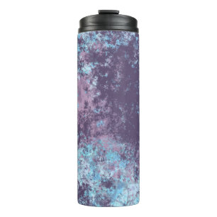 Blauw, Roze en Paarse Marmer Abstract Thermosbeker