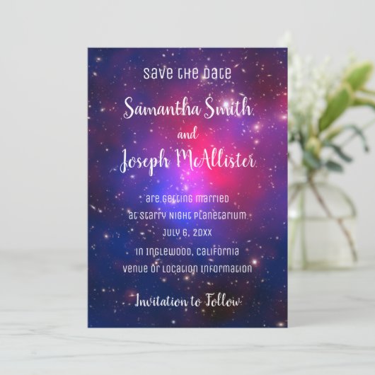 Blauw roze en Paarse ruimte Afbeelding Opslaan dat Kaart (Staand voorkant)