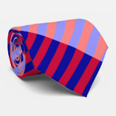 Blauw Roze en Rood Gestreept Stropdas (Opgerold)