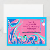 Blauw, roze en waterige fantasie kaart (Voorkant / Achterkant)