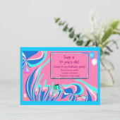 Blauw, roze en waterige fantasie kaart (Staand voorkant)