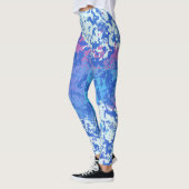 Blauw roze en wit abstract leggings (Links)