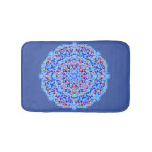 Blauw roze en wit Geometrisch Patroonbad Badmat (Voorkant)