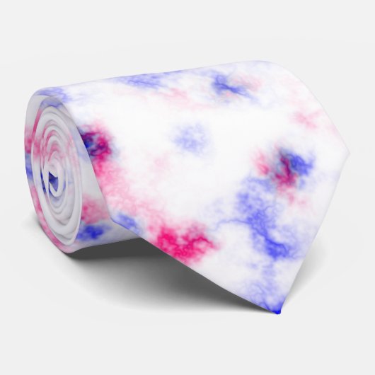 Blauw roze en wit marmer Patroon Stropdas (Opgerold)