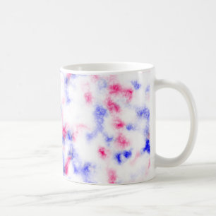 Blauw roze en wit marmerpatroon koffiemok