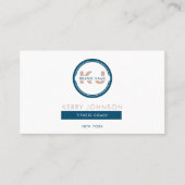 Blauw Roze en Wit Minimalistische Fitness Coach Visitekaartje (Voorkant)