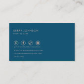 Blauw Roze en Wit Minimalistische Grafische Ontwer Visitekaartje (Achterkant)