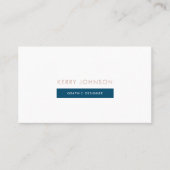 Blauw Roze en Wit Minimalistische Grafische Ontwer Visitekaartje (Voorkant)