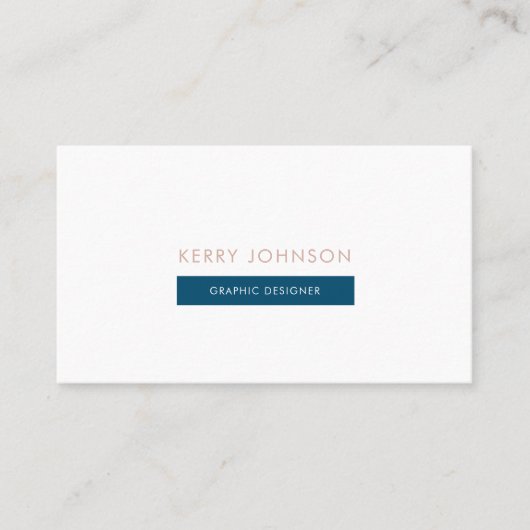 Blauw Roze en Wit Minimalistische Grafische Ontwer Visitekaartje (Voorkant)