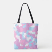 Blauw Roze en Wit Pastel Camo Abstract Tote Bag (Achterkant)