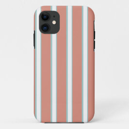 Blauw, roze en wit streepjespatroon Case-Mate iPhone case
