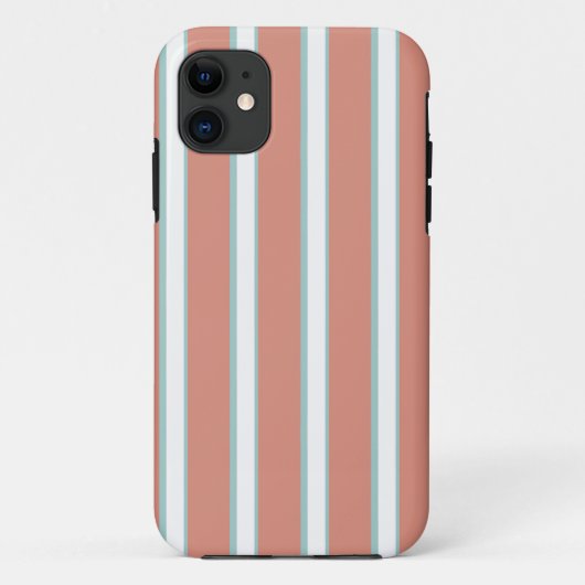 Blauw, roze en wit streepjespatroon Case-Mate iPhone case (Achterkant)