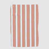 Blauw, roze en wit streepjespatroon golfhanddoek (Voorkant)