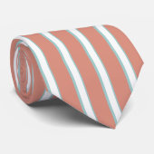 Blauw, roze en wit streepjespatroon stropdas (Opgerold)