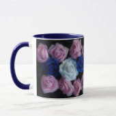 Blauw Roze en Witte Rozen Flower Art Mok (Links)