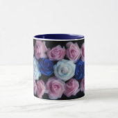 Blauw Roze en Witte Rozen Flower Art Mok (Midden)