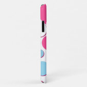 Blauw roze en witte stippen Case-Mate iPhone case (Achterkant/rechts)