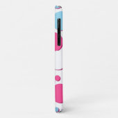 Blauw roze en witte stippen Case-Mate iPhone case (Achterkant/links)