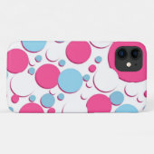 Blauw roze en witte stippen Case-Mate iPhone case (Achterkant (horizontaal))