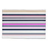 Blauw Roze en Zand Strepen Kussensloop (Achterkant)