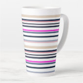Blauw Roze en Zand Strepen Latte Mok (Rechterhoek)