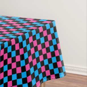 Blauw Roze En Zwart Geruit Patroon  Tafelkleed