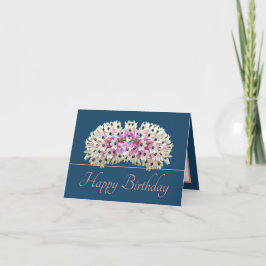 Blauw Roze Exotisch Wit Orchidee Boeket Verjaardag Kaart
