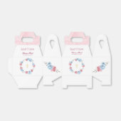 Blauw roze Floral Baby Baptisme Christening Bedankdoosjes (Uitgevouwen)