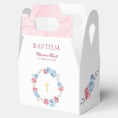 Blauw roze Floral Baby Baptisme Christening Bedankdoosjes (Geopend)