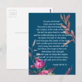 Blauw roze Floral Christelijk Bijbel Verse Briefka Briefkaart (Voorkant / Achterkant)