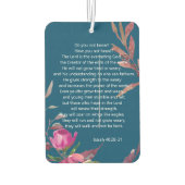 Blauw roze Floral Christelijk Bijbel Verse Briefka Luchtverfrisser (Achterkant)