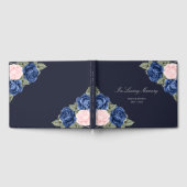  Blauw Roze Floral Memorial Funeral Gastenboek (Volledig)