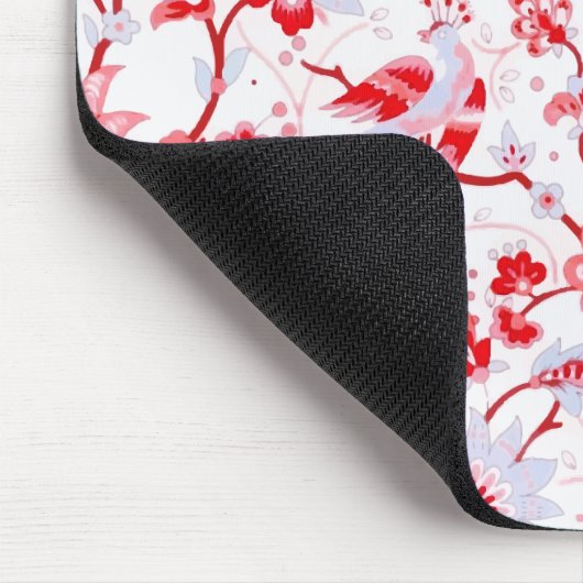  Blauw Roze Folk Bird Floral Muismat (Hoek)