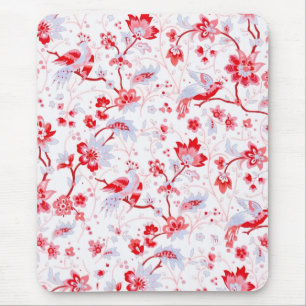  Blauw Roze Folk Bird Floral Muismat