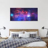 Blauw Roze Galaxy Nebula Sterren Ultra Violet Vuur Canvas Afdruk (Insitu (Slaapkamer))
