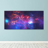 Blauw Roze Galaxy Nebula Sterren Ultra Violet Vuur Canvas Afdruk (Insitu (Houten vloer))