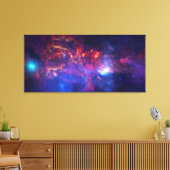 Blauw Roze Galaxy Nebula Sterren Ultra Violet Vuur Canvas Afdruk (Insitu (Woonkamer))
