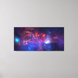 Blauw Roze Galaxy Nebula Sterren Ultra Violet Vuur Canvas Afdruk