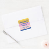 Blauw Roze Geel Aangepaste Schattige Baby shower D Vierkante Sticker (Envelop)