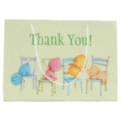 Blauw, Roze, Geel en Bruin Beren spelen Groot Cadeauzakje (Achterkant)