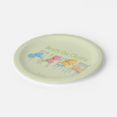 Blauw, Roze, Geel en Bruin Beren spelen Papieren Bordje (Gekanteld)