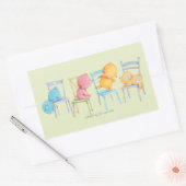 Blauw, Roze, Geel en Bruin Beren spelen Rechthoekige Sticker (Envelop)