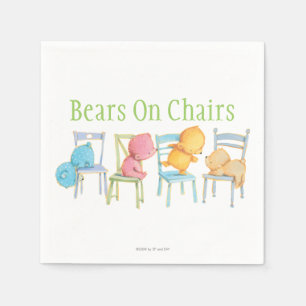 Blauw, Roze, Geel en Bruin Beren spelen Servetten