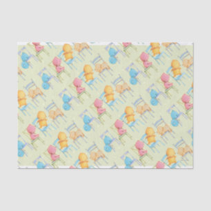 Blauw, Roze, Geel en Bruin Beren spelen Tissuepapier