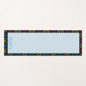 Blauw roze geel en groen yogamat (Voorkant (horizontaal))