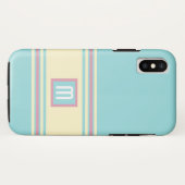 Blauw roze geel monogram modern legant Case-Mate iPhone case (Achterkant (horizontaal))