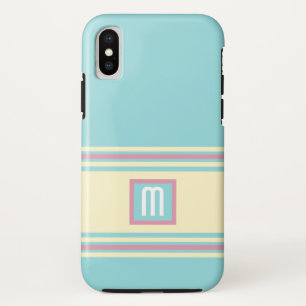 Blauw roze geel monogram modern legant Case-Mate iPhone case