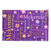 Blauw roze geel paarse McKenzie naam Kussensloop (Achterkant)