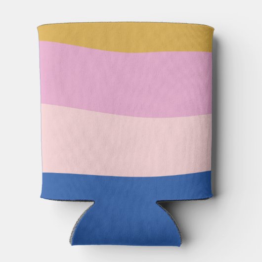 Blauw Roze Geel Schattig Speels Aangepast Bruidsdi Blikjeskoeler (Achterkant)